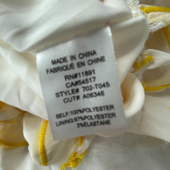 Ali & Jay Yellow Textured Long Sleeve Peplum Blouse S Polyester - Picture 4 of 10